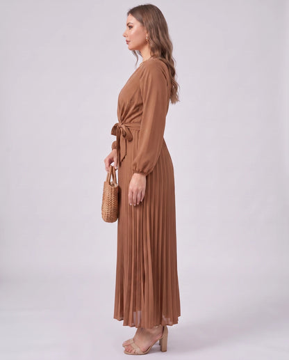Romilly Maxi Dresses — Brown | SKU: RB-445664-brown-XS,RB-445664-brown-S,RB-445664-brown-M,RB-445664-brown-L,RB-445664-brown-XL