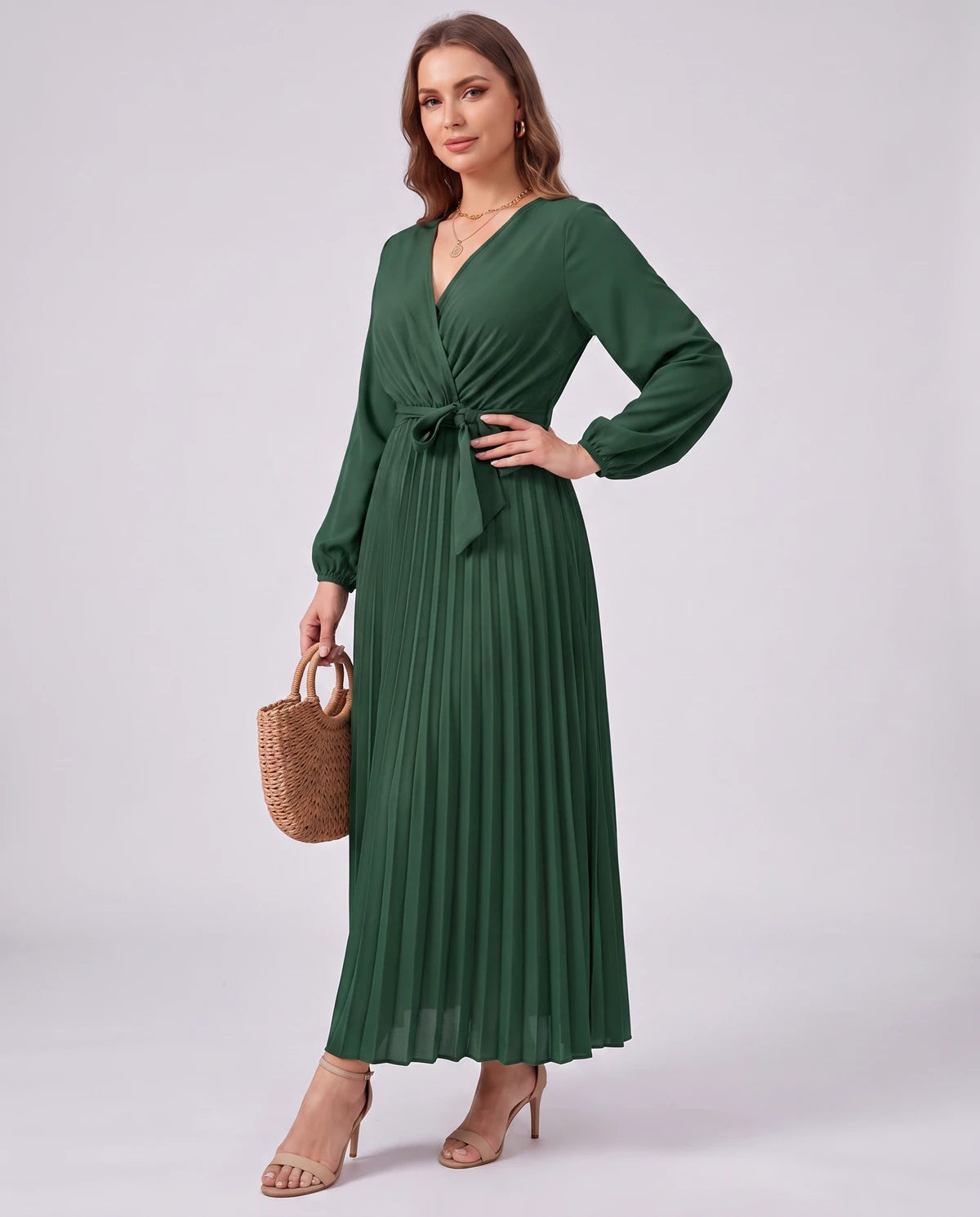 Romilly Maxi Dresses — Green | SKU: RB-445664-green-XS,RB-445664-green-S,RB-445664-green-M,RB-445664-green-L,RB-445664-green-XL