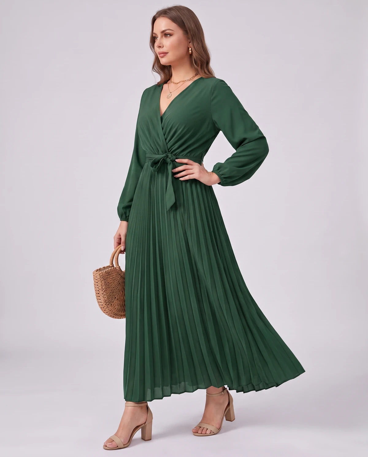 Romilly Maxi Dresses — Green | SKU: RB-445664-green-XS,RB-445664-green-S,RB-445664-green-M,RB-445664-green-L,RB-445664-green-XL