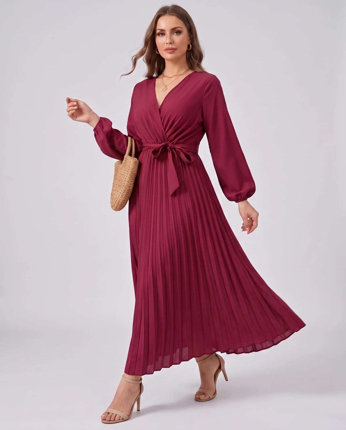 Romilly Maxi Dresses — Red | SKU: RB-445664-red-XS,RB-445664-red-S,RB-445664-red-M,RB-445664-red-L,RB-445664-red-XL