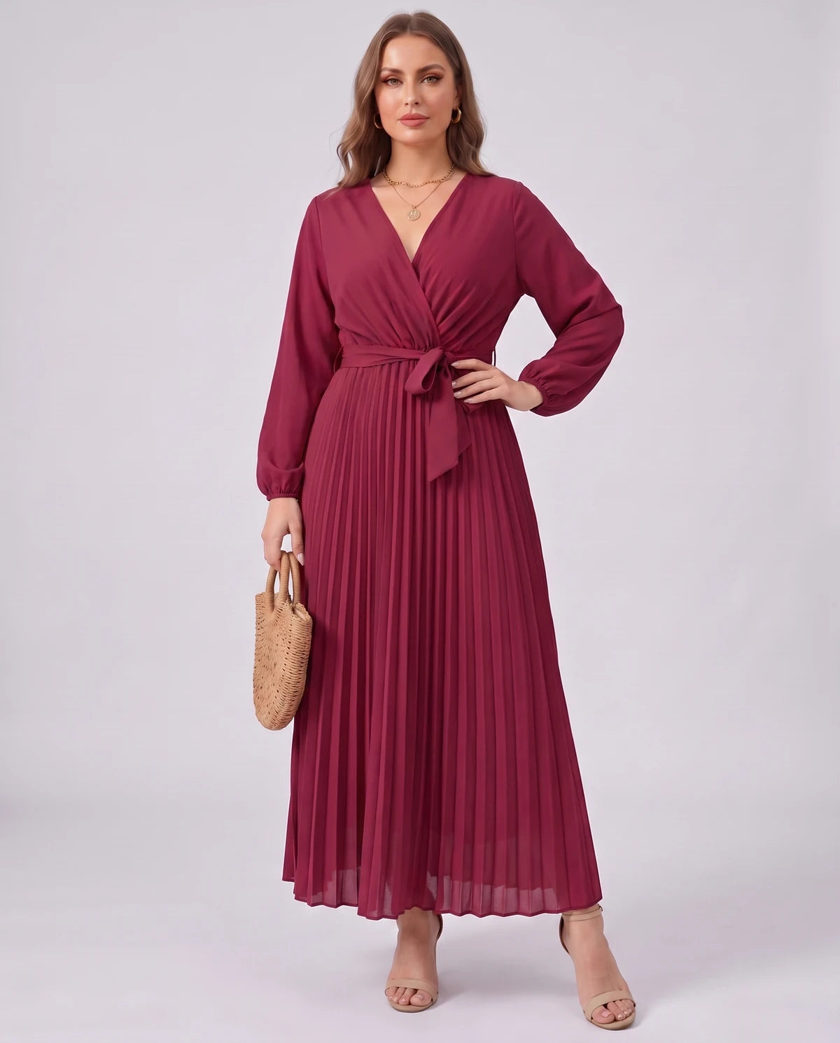 Romilly Maxi Dresses — Red | SKU: RB-445664-red-XS,RB-445664-red-S,RB-445664-red-M,RB-445664-red-L,RB-445664-red-XL