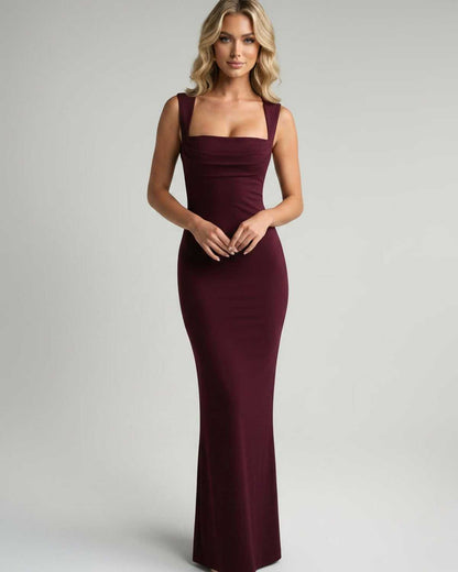 Ramblion Romy maxi dress — square neck neckline · lifestyle styling · styled for prom season