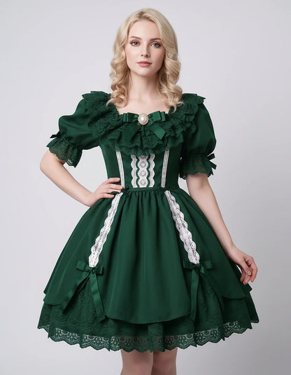 Satin Blend Puff Sleeve Square Neck A-Line Mini Dress for Party, Cocktail, Evening, Summer, Wedding Guest Events with Lace Tr | SKU: RMD-483920174615382-EMERALD-L,RMD-483920174615382-EMERALD-M,RMD-483920174615382-EMERALD-S,RMD-483920174615382-EMERALD-XL,RMD-483920174615382-EMERALD-XS