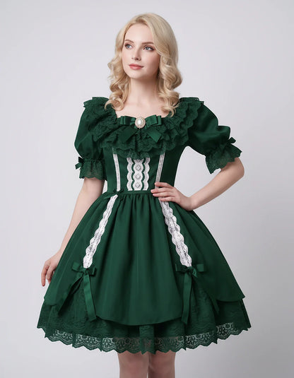 Satin Blend Puff Sleeve Square Neck A-Line Mini Dress for Party, Cocktail, Evening, Summer, Wedding Guest Events with Lace Tr | SKU: RMD-483920174615382-EMERALD-L,RMD-483920174615382-EMERALD-M,RMD-483920174615382-EMERALD-S,RMD-483920174615382-EMERALD-XL,RMD-483920174615382-EMERALD-XS