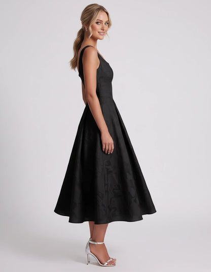 Rosalind Midi Dresses — Black | SKU: RB-90b0a6-black-2,RB-90b0a6-black-4,RB-90b0a6-black-6,RB-90b0a6-black-8,RB-90b0a6-black-10,RB-90b0a6-black-12,RB-90b0a6-black-14,RB-90b0a6-black-16,RB-90b0a6-black-16W,RB-90b0a6-black-18W,RB-90b0a6-black-20W,RB-90b0a6-black-22W
