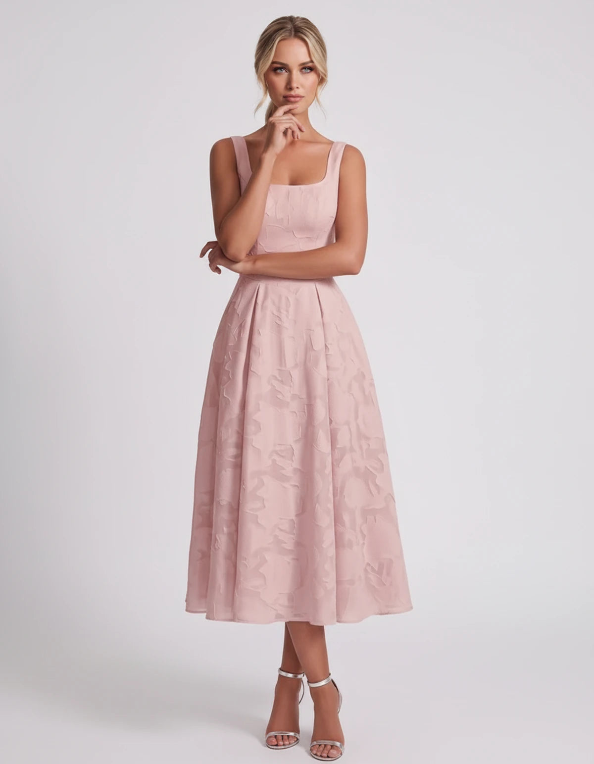 Rosalind Midi Dresses — Blush | SKU: RB-90b0a6-blush-2,RB-90b0a6-blush-4,RB-90b0a6-blush-6,RB-90b0a6-blush-8,RB-90b0a6-blush-10,RB-90b0a6-blush-12,RB-90b0a6-blush-14,RB-90b0a6-blush-16,RB-90b0a6-blush-16W,RB-90b0a6-blush-18W,RB-90b0a6-blush-20W,RB-90b0a6-blush-22W