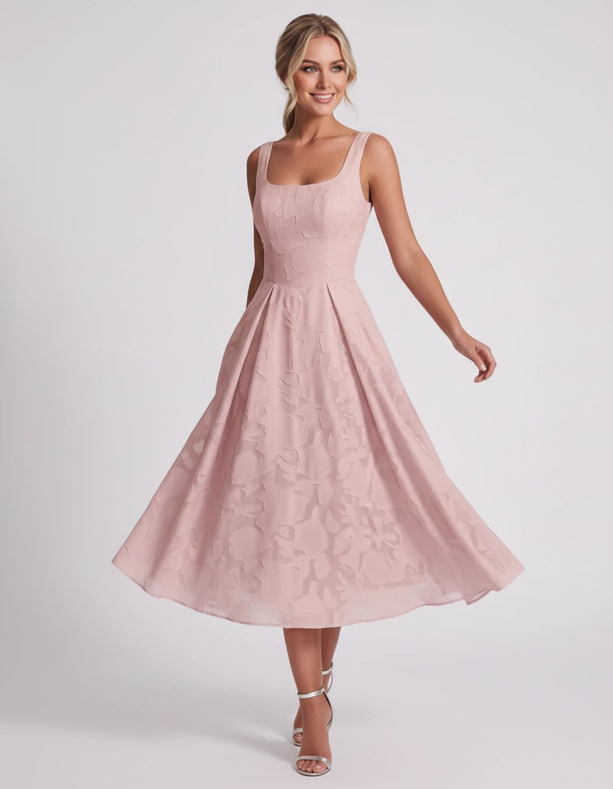 Rosalind Midi Dresses — Blush | SKU: RB-90b0a6-blush-2,RB-90b0a6-blush-4,RB-90b0a6-blush-6,RB-90b0a6-blush-8,RB-90b0a6-blush-10,RB-90b0a6-blush-12,RB-90b0a6-blush-14,RB-90b0a6-blush-16,RB-90b0a6-blush-16W,RB-90b0a6-blush-18W,RB-90b0a6-blush-20W,RB-90b0a6-blush-22W