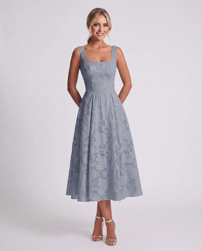 Rosalind Midi Dresses — Dusty Blue
