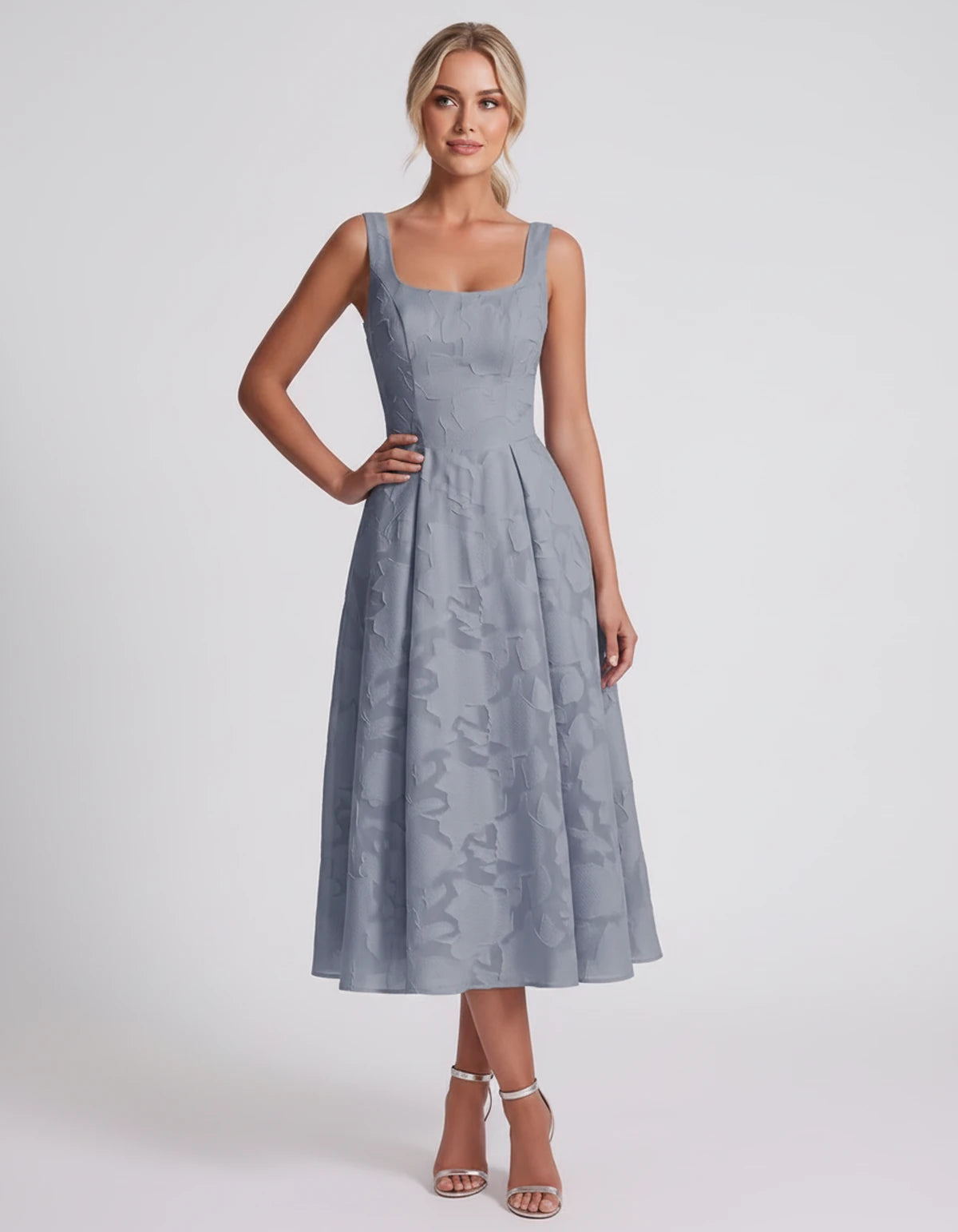 Rosalind Midi Dresses — Dusty Blue | SKU: RB-90b0a6-dustyb76-2,RB-90b0a6-dustyb76-4,RB-90b0a6-dustyb76-6,RB-90b0a6-dustyb76-8,RB-90b0a6-dustyb76-10,RB-90b0a6-dustyb76-12,RB-90b0a6-dustyb76-14,RB-90b0a6-dustyb76-16,RB-90b0a6-dustyb76-16W,RB-90b0a6-dustyb76-18W,RB-90b0a6-dustyb76-20W,RB-90b0a6-dustyb76-22W