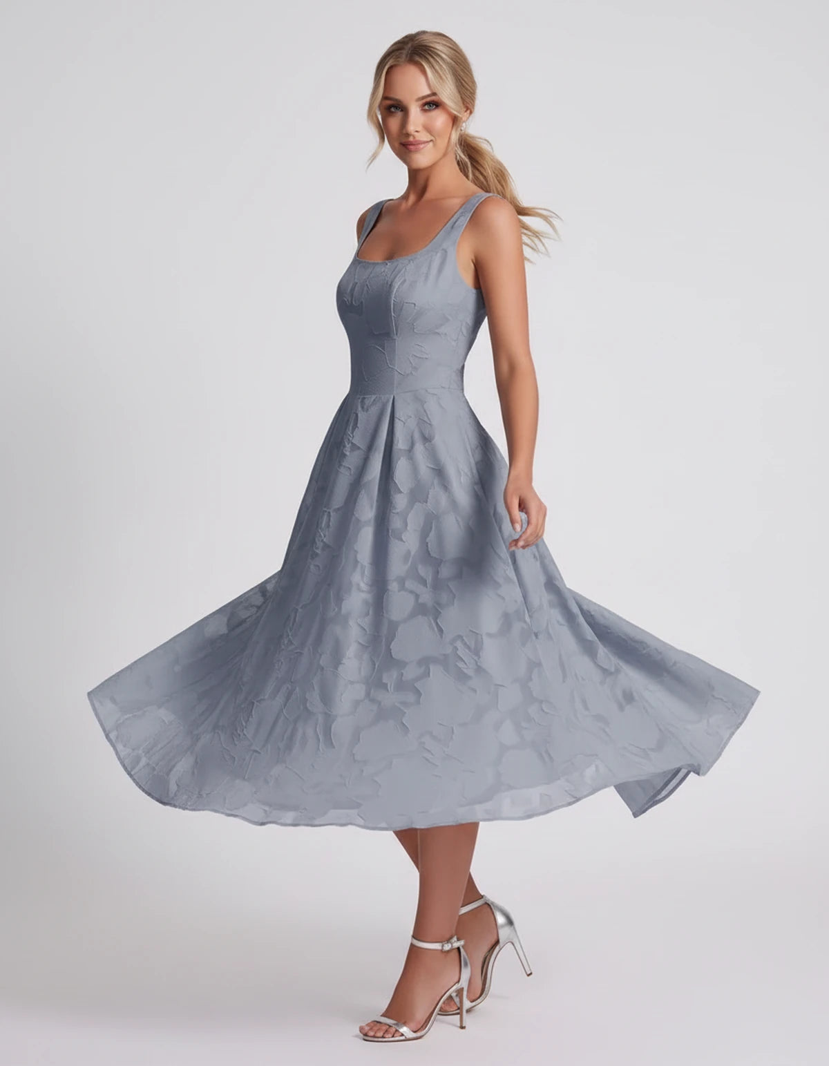 Rosalind Midi Dresses — Dusty Blue | SKU: RB-90b0a6-dustyb76-2,RB-90b0a6-dustyb76-4,RB-90b0a6-dustyb76-6,RB-90b0a6-dustyb76-8,RB-90b0a6-dustyb76-10,RB-90b0a6-dustyb76-12,RB-90b0a6-dustyb76-14,RB-90b0a6-dustyb76-16,RB-90b0a6-dustyb76-16W,RB-90b0a6-dustyb76-18W,RB-90b0a6-dustyb76-20W,RB-90b0a6-dustyb76-22W