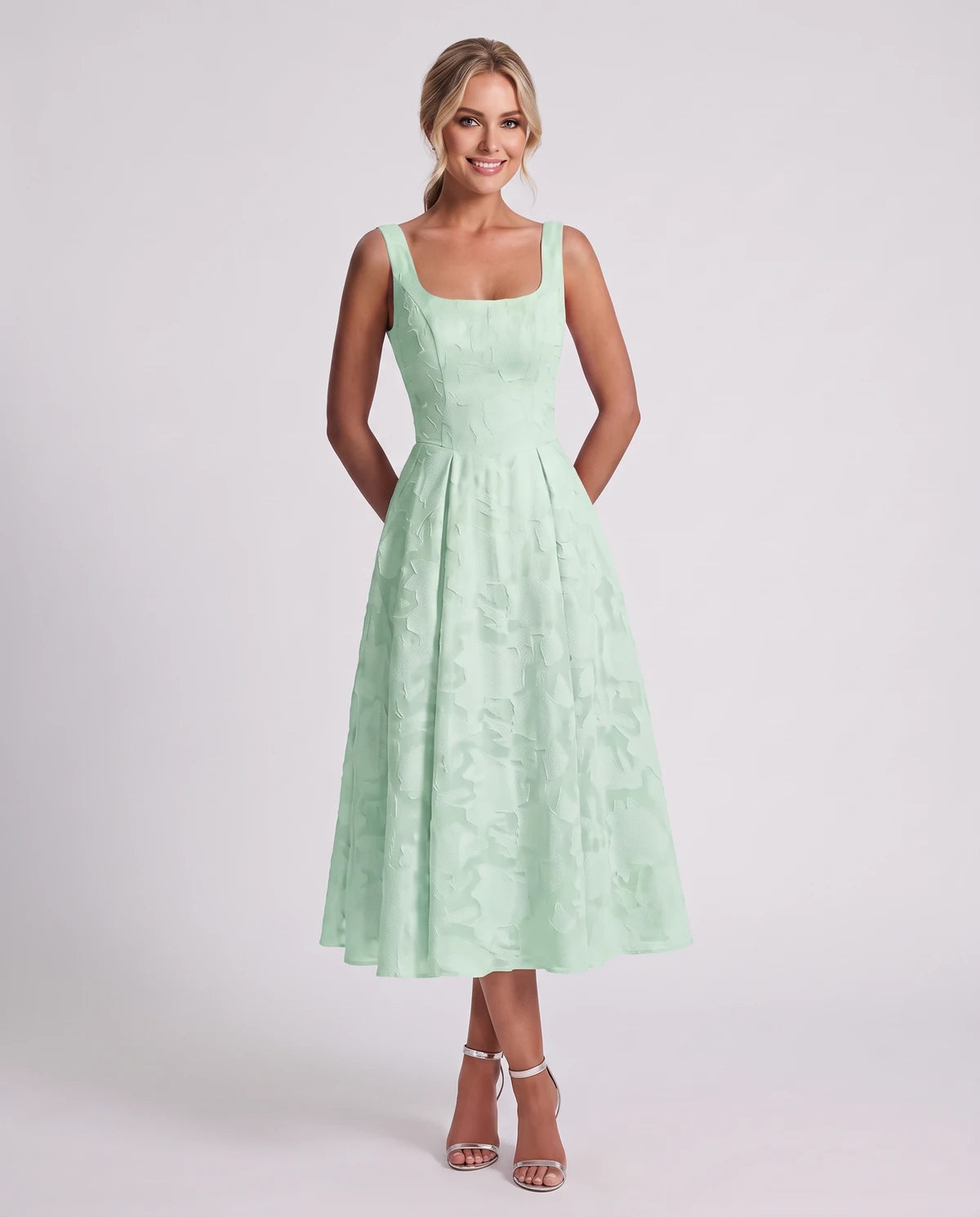 Rosalind Midi Dresses — Mint Green