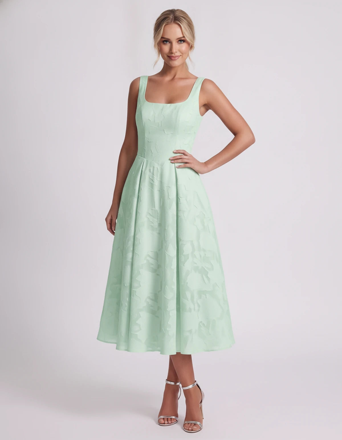Rosalind Midi Dresses — Mint Green | SKU: RB-90b0a6-mintgrea-2,RB-90b0a6-mintgrea-4,RB-90b0a6-mintgrea-6,RB-90b0a6-mintgrea-8,RB-90b0a6-mintgrea-10,RB-90b0a6-mintgrea-12,RB-90b0a6-mintgrea-14,RB-90b0a6-mintgrea-16,RB-90b0a6-mintgrea-16W,RB-90b0a6-mintgrea-18W,RB-90b0a6-mintgrea-20W,RB-90b0a6-mintgrea-22W
