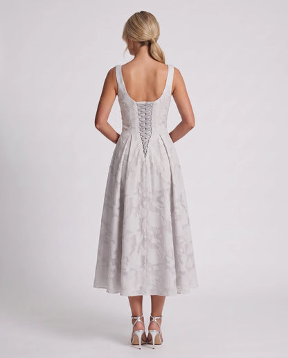 Rosalind Midi Dresses — White | SKU: RB-90b0a6-white-2,RB-90b0a6-white-4,RB-90b0a6-white-6,RB-90b0a6-white-8,RB-90b0a6-white-10,RB-90b0a6-white-12,RB-90b0a6-white-14,RB-90b0a6-white-16,RB-90b0a6-white-16W,RB-90b0a6-white-18W,RB-90b0a6-white-20W,RB-90b0a6-white-22W