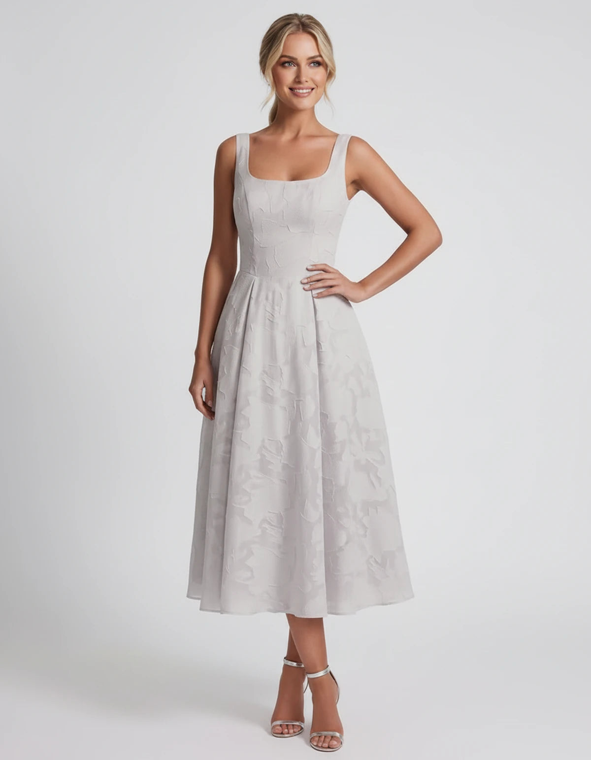 Rosalind Midi Dresses — White | SKU: RB-90b0a6-white-2,RB-90b0a6-white-4,RB-90b0a6-white-6,RB-90b0a6-white-8,RB-90b0a6-white-10,RB-90b0a6-white-12,RB-90b0a6-white-14,RB-90b0a6-white-16,RB-90b0a6-white-16W,RB-90b0a6-white-18W,RB-90b0a6-white-20W,RB-90b0a6-white-22W
