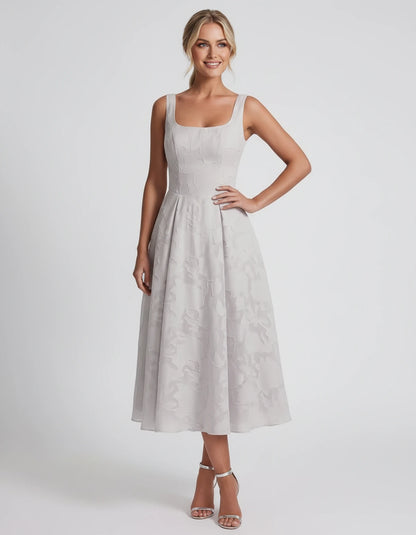 Rosalind Midi Dresses — White | SKU: RB-90b0a6-white-2,RB-90b0a6-white-4,RB-90b0a6-white-6,RB-90b0a6-white-8,RB-90b0a6-white-10,RB-90b0a6-white-12,RB-90b0a6-white-14,RB-90b0a6-white-16,RB-90b0a6-white-16W,RB-90b0a6-white-18W,RB-90b0a6-white-20W,RB-90b0a6-white-22W