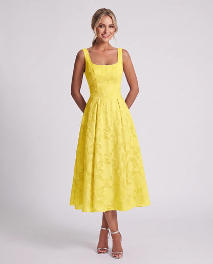 Rosalind Midi Dresses — Yellow