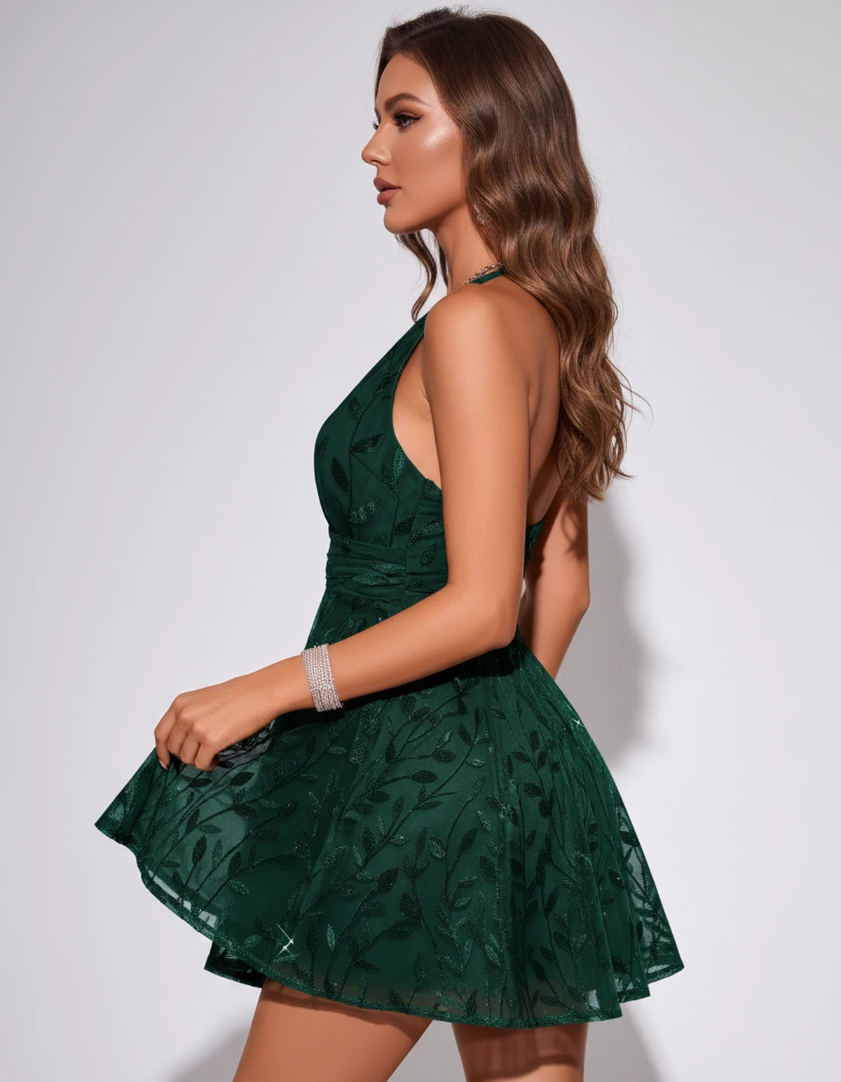 Rosanne Mini Dresses — Dark Green | SKU: RB-f113ef-darkgr94-2,RB-f113ef-darkgr94-4,RB-f113ef-darkgr94-6,RB-f113ef-darkgr94-8,RB-f113ef-darkgr94-10,RB-f113ef-darkgr94-12,RB-f113ef-darkgr94-14,RB-f113ef-darkgr94-16,RB-f113ef-darkgr94-16W,RB-f113ef-darkgr94-18W,RB-f113ef-darkgr94-20W,RB-f113ef-darkgr94-22W
