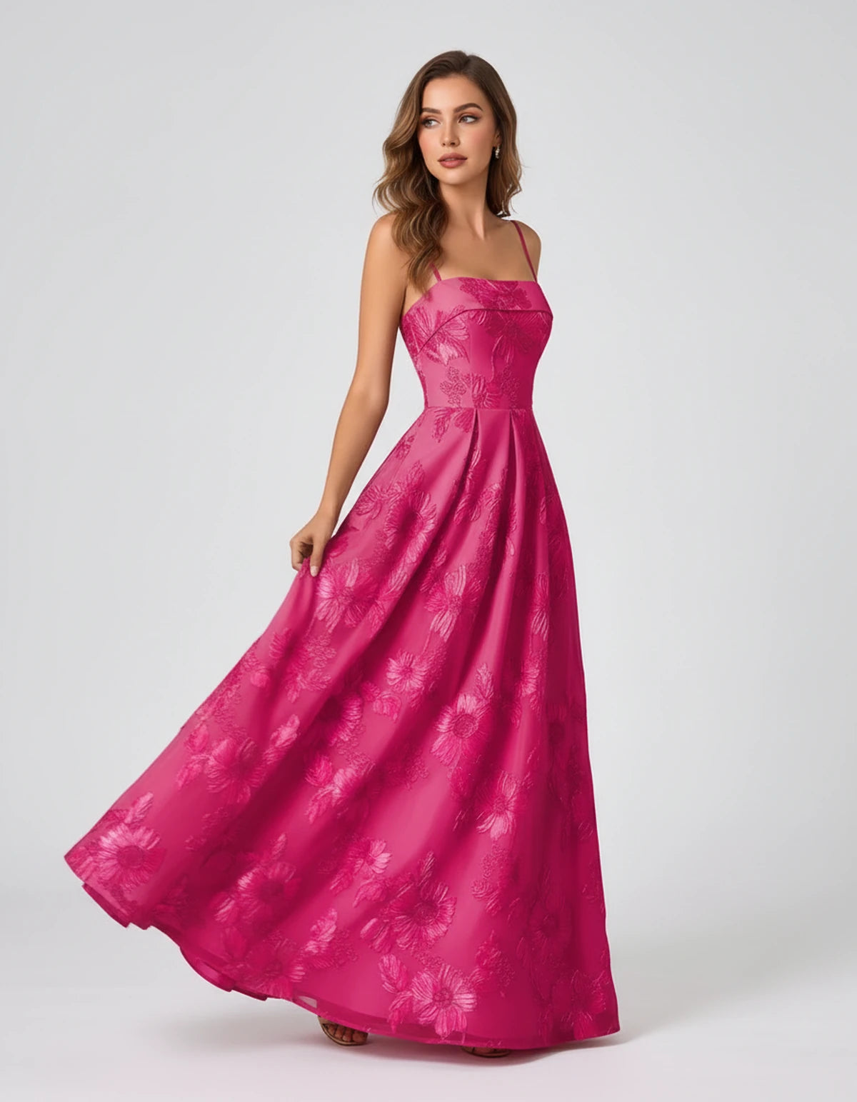 Roseline Maxi Dresses — Hot Pink | SKU: RB-40922a-hotpink-2,RB-40922a-hotpink-4,RB-40922a-hotpink-6,RB-40922a-hotpink-8,RB-40922a-hotpink-10,RB-40922a-hotpink-12,RB-40922a-hotpink-14,RB-40922a-hotpink-16,RB-40922a-hotpink-16W,RB-40922a-hotpink-18W,RB-40922a-hotpink-20W,RB-40922a-hotpink-22W