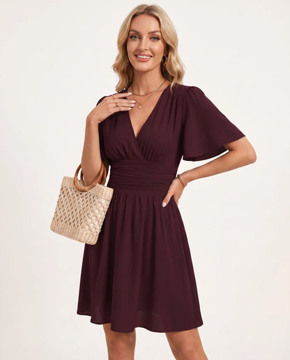 Rosemarie Mini Dresses — Fuchsia | SKU: RB-c0043c-fuchsia-XS,RB-c0043c-fuchsia-S,RB-c0043c-fuchsia-M,RB-c0043c-fuchsia-L,RB-c0043c-fuchsia-XL,RB-c0043c-fuchsia-2XL