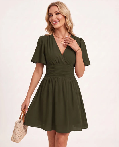 Rosemarie Mini Dresses — Green | SKU: RB-c0043c-green-XS,RB-c0043c-green-S,RB-c0043c-green-M,RB-c0043c-green-L,RB-c0043c-green-XL,RB-c0043c-green-2XL