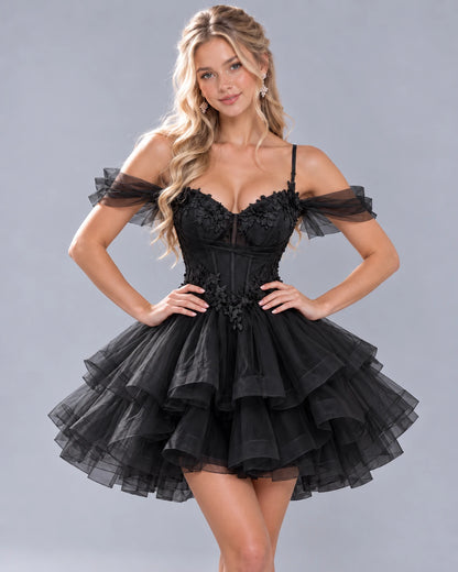 Sabeline Mini Dresses — Black | SKU: RB-b55109-black-2,RB-b55109-black-4,RB-b55109-black-6,RB-b55109-black-8,RB-b55109-black-10,RB-b55109-black-12,RB-b55109-black-14,RB-b55109-black-14W,RB-b55109-black-16,RB-b55109-black-16W,RB-b55109-black-18W,RB-b55109-black-20W