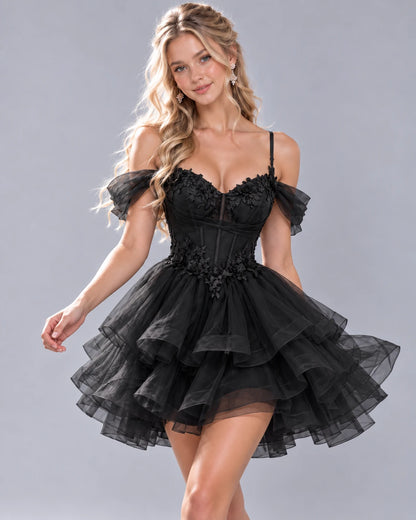 Sabeline Mini Dresses — Black | SKU: RB-b55109-black-2,RB-b55109-black-4,RB-b55109-black-6,RB-b55109-black-8,RB-b55109-black-10,RB-b55109-black-12,RB-b55109-black-14,RB-b55109-black-14W,RB-b55109-black-16,RB-b55109-black-16W,RB-b55109-black-18W,RB-b55109-black-20W