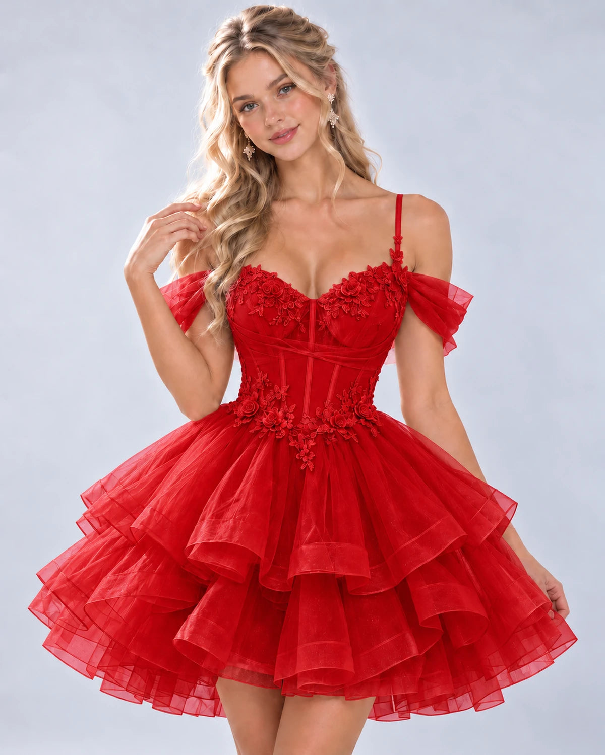 Sabeline Mini Dresses — Red | SKU: RB-b55109-red-2,RB-b55109-red-4,RB-b55109-red-6,RB-b55109-red-8,RB-b55109-red-10,RB-b55109-red-12,RB-b55109-red-14,RB-b55109-red-14W,RB-b55109-red-16,RB-b55109-red-16W,RB-b55109-red-18W,RB-b55109-red-20W
