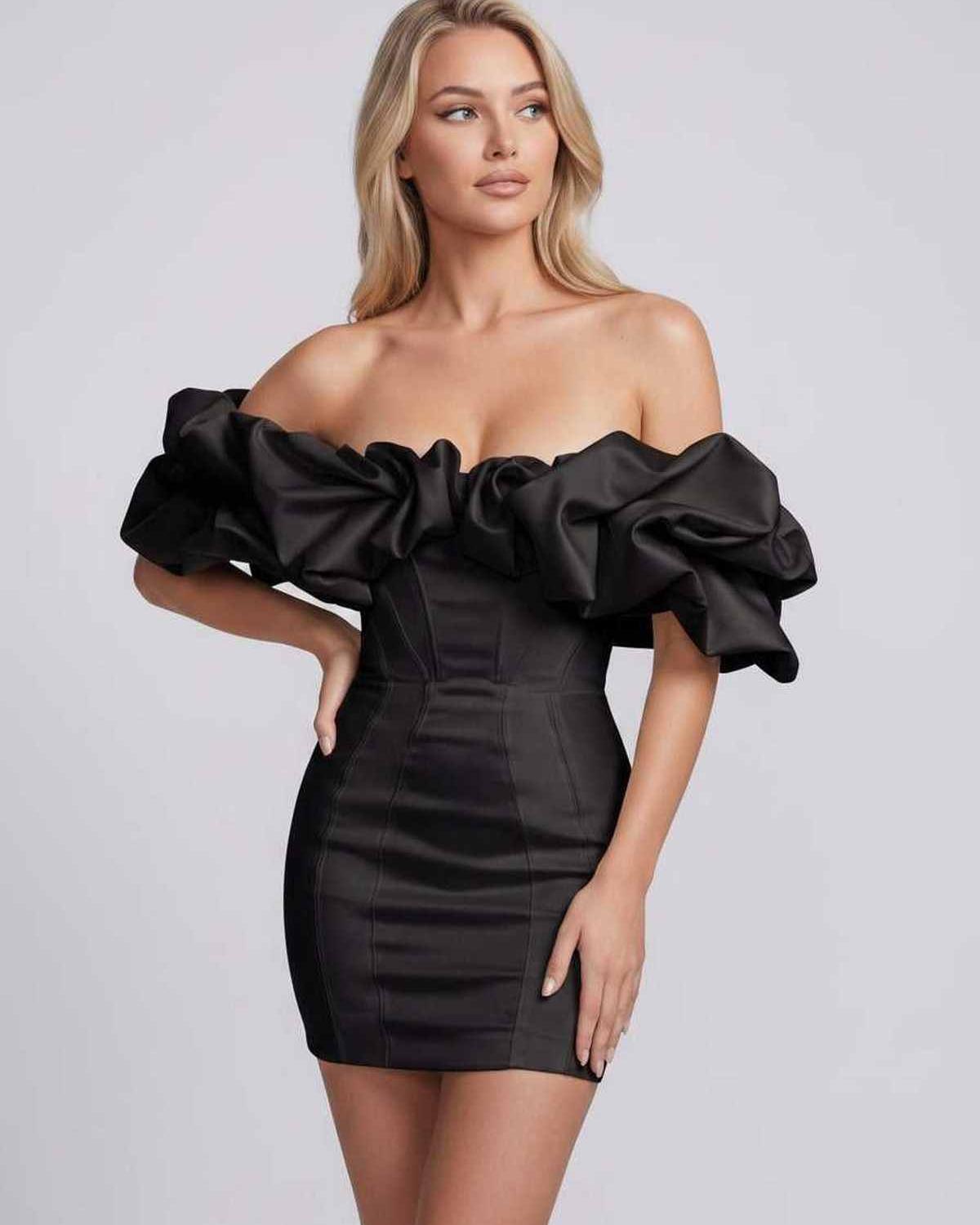 Ramblion Sage mini dress — off-shoulder neckline · styled view 11 · styled for prom season