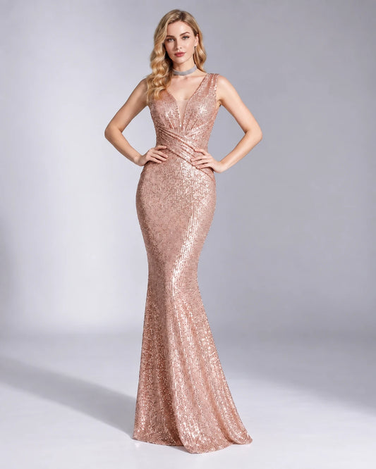 Sandrine Maxi Dresses — Champagne Gold