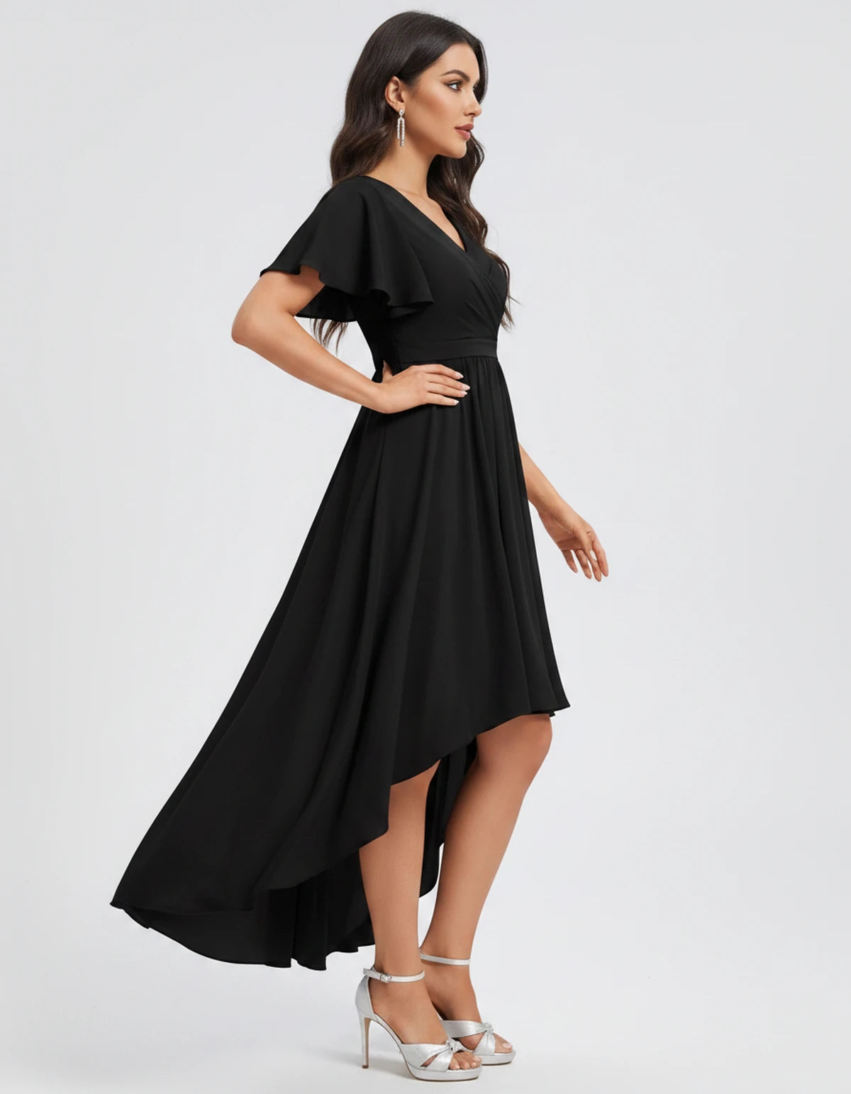 Saskia Midi Dresses — Black | SKU: RB-1088d7-black-2,RB-1088d7-black-4,RB-1088d7-black-6,RB-1088d7-black-8,RB-1088d7-black-10,RB-1088d7-black-12,RB-1088d7-black-14,RB-1088d7-black-16,RB-1088d7-black-16W,RB-1088d7-black-18W