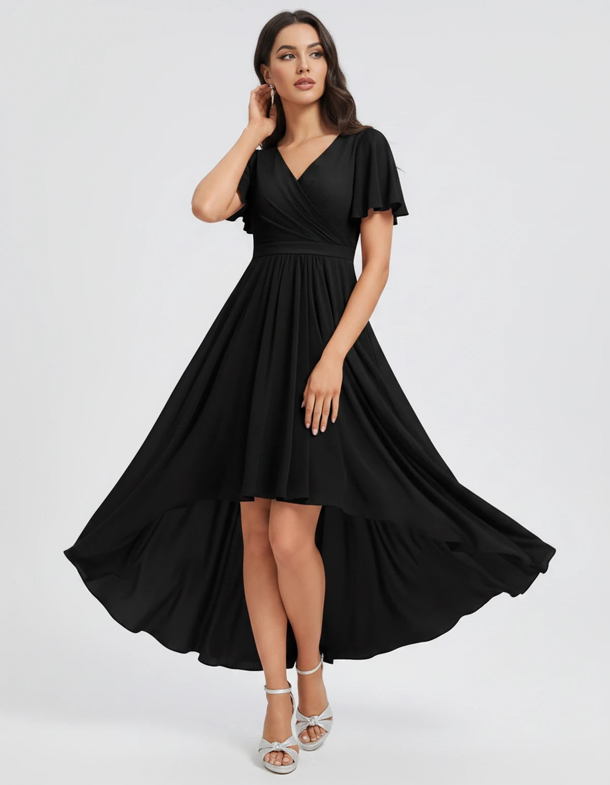 Saskia Midi Dresses — Black | SKU: RB-1088d7-black-2,RB-1088d7-black-4,RB-1088d7-black-6,RB-1088d7-black-8,RB-1088d7-black-10,RB-1088d7-black-12,RB-1088d7-black-14,RB-1088d7-black-16,RB-1088d7-black-16W,RB-1088d7-black-18W