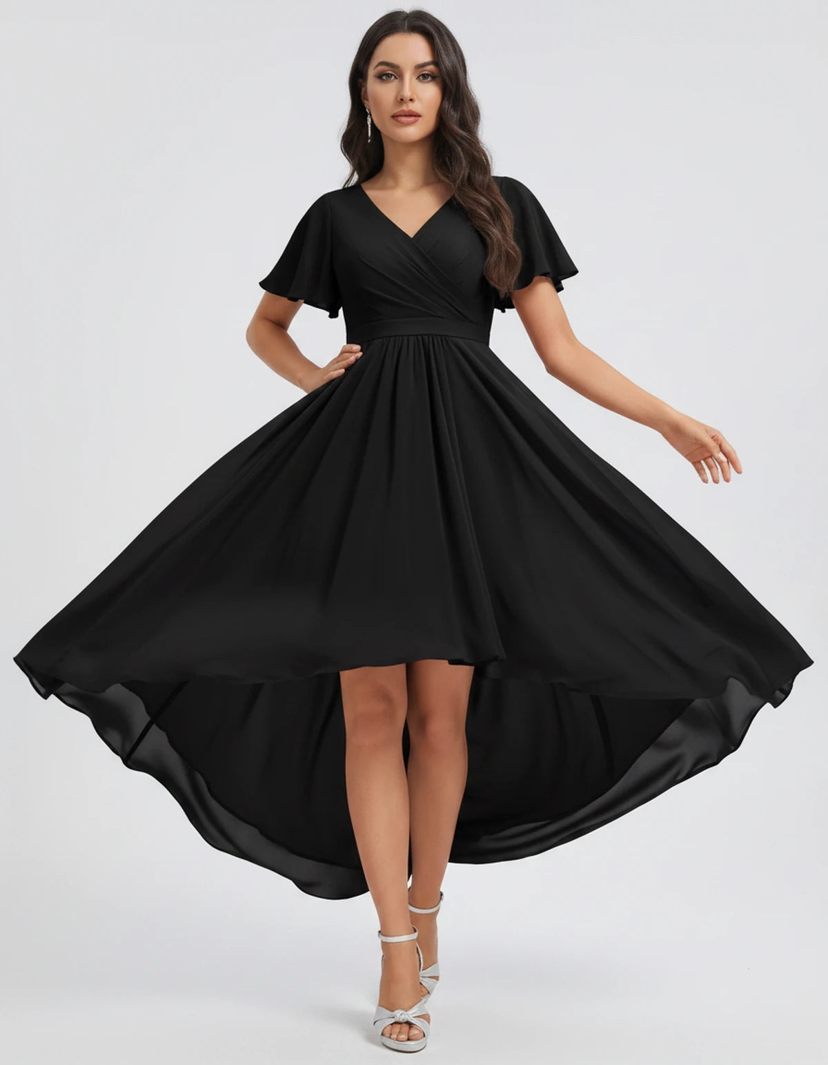 Saskia Midi Dresses — Black | SKU: RB-1088d7-black-2,RB-1088d7-black-4,RB-1088d7-black-6,RB-1088d7-black-8,RB-1088d7-black-10,RB-1088d7-black-12,RB-1088d7-black-14,RB-1088d7-black-16,RB-1088d7-black-16W,RB-1088d7-black-18W