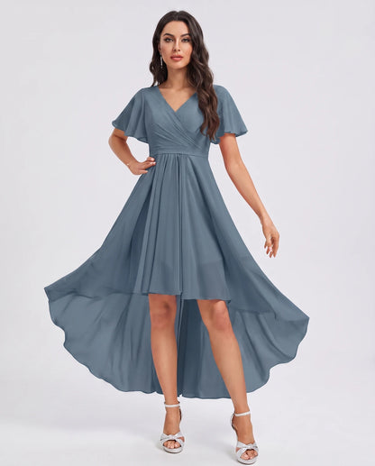 Saskia Midi Dresses — Dusty Blue