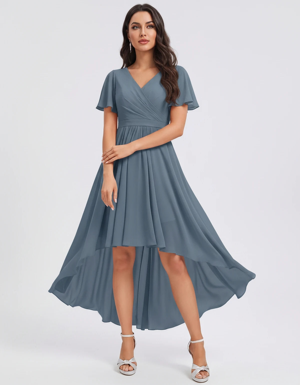 Saskia Midi Dresses — Dusty Blue | SKU: RB-1088d7-dustyb76-2,RB-1088d7-dustyb76-4,RB-1088d7-dustyb76-6,RB-1088d7-dustyb76-8,RB-1088d7-dustyb76-10,RB-1088d7-dustyb76-12,RB-1088d7-dustyb76-14,RB-1088d7-dustyb76-16,RB-1088d7-dustyb76-16W,RB-1088d7-dustyb76-18W