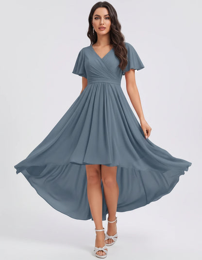Saskia Midi Dresses — Dusty Blue | SKU: RB-1088d7-dustyb76-2,RB-1088d7-dustyb76-4,RB-1088d7-dustyb76-6,RB-1088d7-dustyb76-8,RB-1088d7-dustyb76-10,RB-1088d7-dustyb76-12,RB-1088d7-dustyb76-14,RB-1088d7-dustyb76-16,RB-1088d7-dustyb76-16W,RB-1088d7-dustyb76-18W