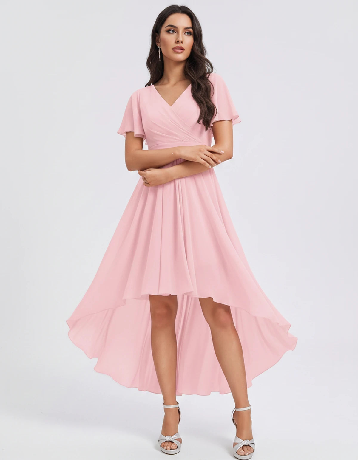 Saskia Midi Dresses — Pink | SKU: RB-1088d7-pink-2,RB-1088d7-pink-4,RB-1088d7-pink-6,RB-1088d7-pink-8,RB-1088d7-pink-10,RB-1088d7-pink-12,RB-1088d7-pink-14,RB-1088d7-pink-16,RB-1088d7-pink-16W,RB-1088d7-pink-18W