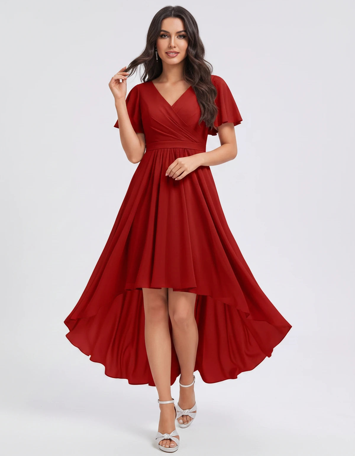Saskia Midi Dresses — Red | SKU: RB-1088d7-red-2,RB-1088d7-red-4,RB-1088d7-red-6,RB-1088d7-red-8,RB-1088d7-red-10,RB-1088d7-red-12,RB-1088d7-red-14,RB-1088d7-red-16,RB-1088d7-red-16W,RB-1088d7-red-18W