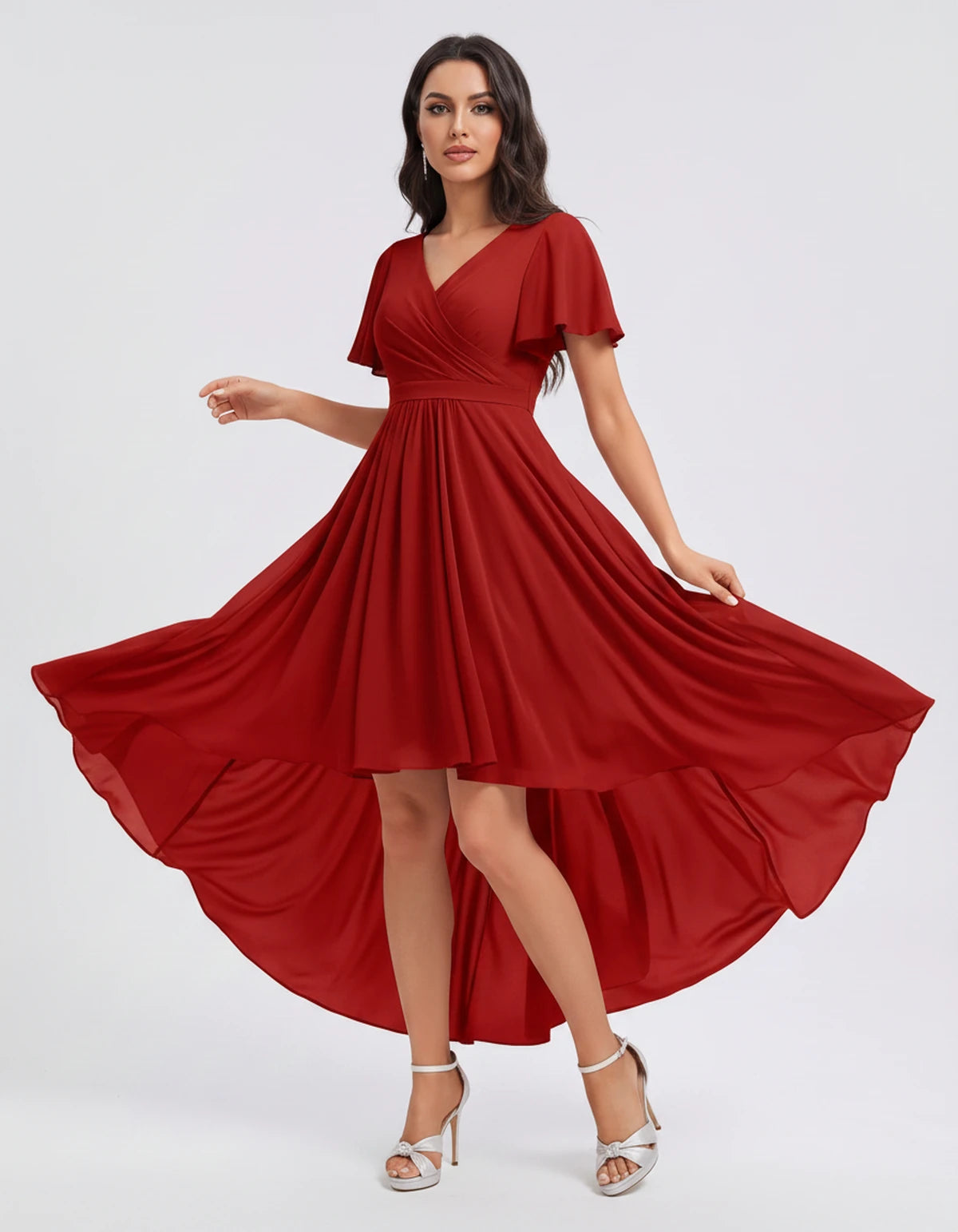 Saskia Midi Dresses — Red | SKU: RB-1088d7-red-2,RB-1088d7-red-4,RB-1088d7-red-6,RB-1088d7-red-8,RB-1088d7-red-10,RB-1088d7-red-12,RB-1088d7-red-14,RB-1088d7-red-16,RB-1088d7-red-16W,RB-1088d7-red-18W