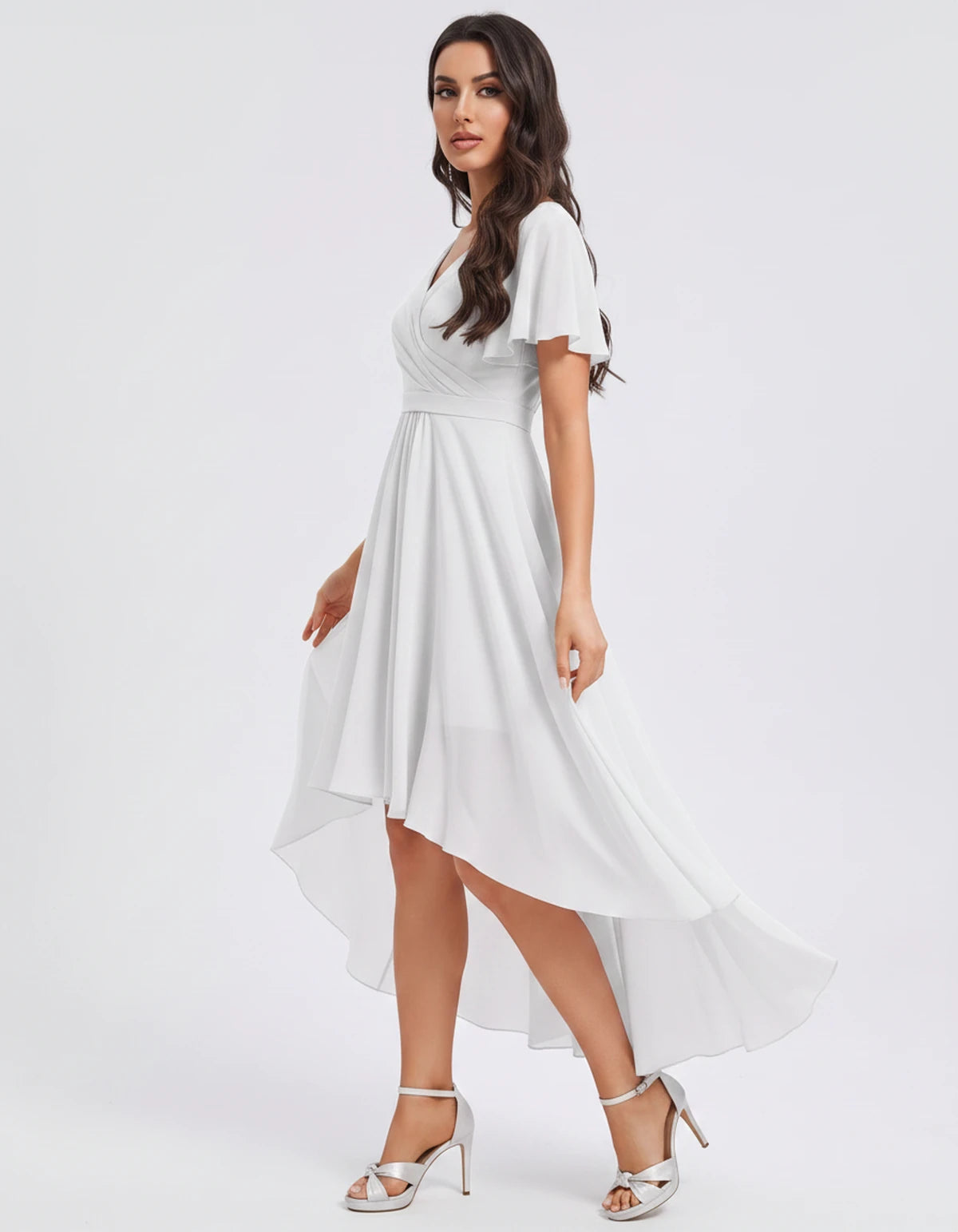 Saskia Midi Dresses — White | SKU: RB-1088d7-white-2,RB-1088d7-white-4,RB-1088d7-white-6,RB-1088d7-white-8,RB-1088d7-white-10,RB-1088d7-white-12,RB-1088d7-white-14,RB-1088d7-white-16,RB-1088d7-white-16W,RB-1088d7-white-18W