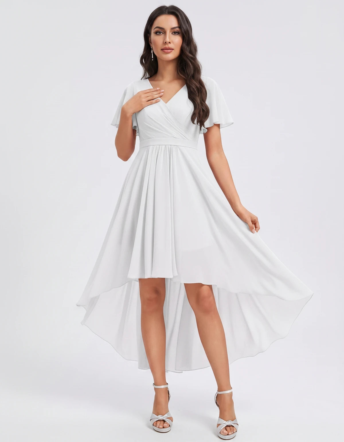 Saskia Midi Dresses — White | SKU: RB-1088d7-white-2,RB-1088d7-white-4,RB-1088d7-white-6,RB-1088d7-white-8,RB-1088d7-white-10,RB-1088d7-white-12,RB-1088d7-white-14,RB-1088d7-white-16,RB-1088d7-white-16W,RB-1088d7-white-18W