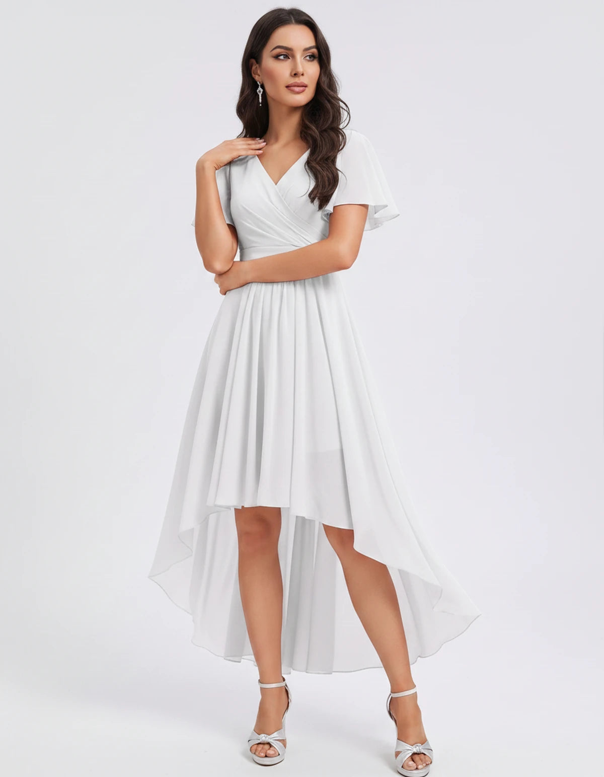 Saskia Midi Dresses — White | SKU: RB-1088d7-white-2,RB-1088d7-white-4,RB-1088d7-white-6,RB-1088d7-white-8,RB-1088d7-white-10,RB-1088d7-white-12,RB-1088d7-white-14,RB-1088d7-white-16,RB-1088d7-white-16W,RB-1088d7-white-18W
