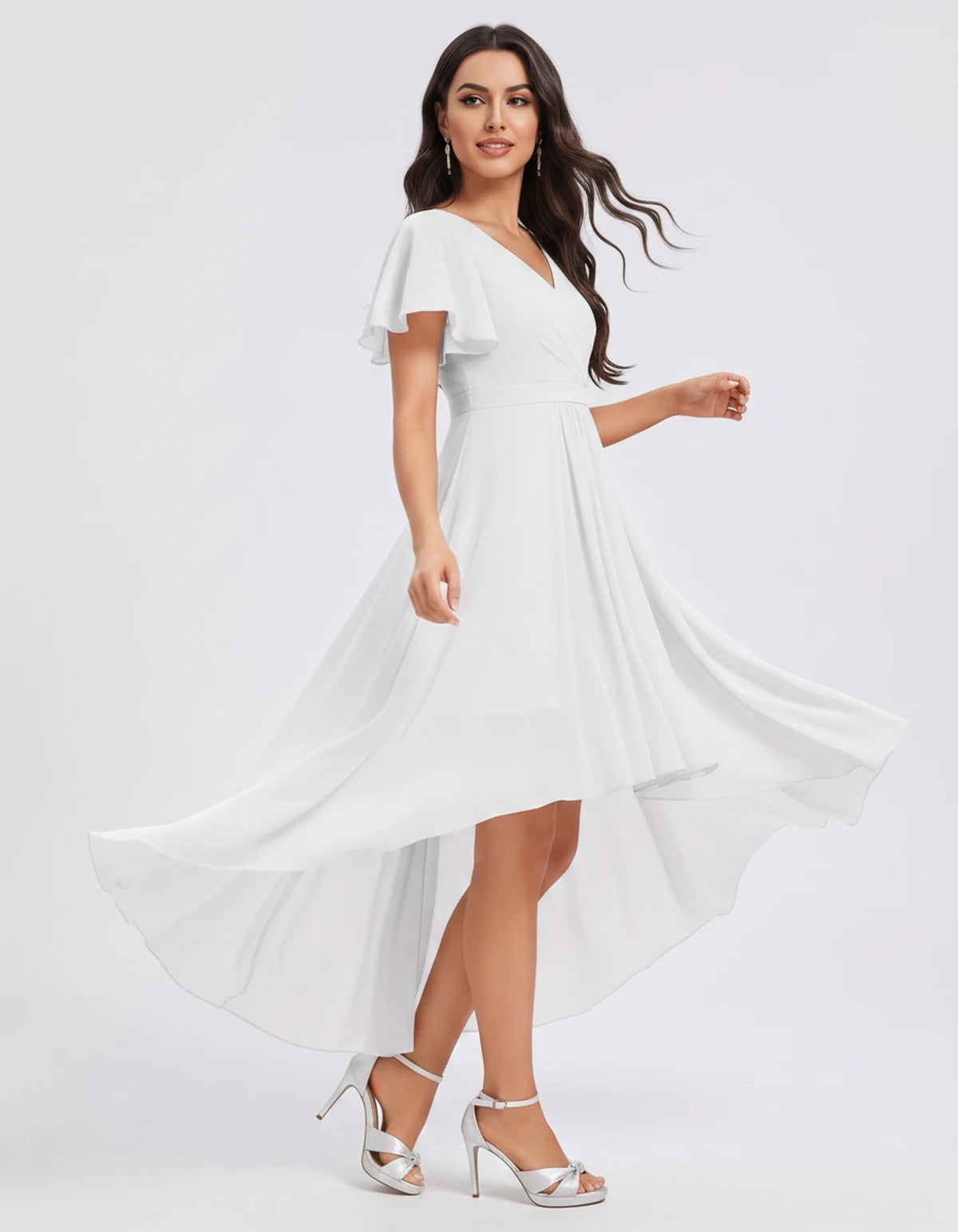 Saskia Midi Dresses — White | SKU: RB-1088d7-white-2,RB-1088d7-white-4,RB-1088d7-white-6,RB-1088d7-white-8,RB-1088d7-white-10,RB-1088d7-white-12,RB-1088d7-white-14,RB-1088d7-white-16,RB-1088d7-white-16W,RB-1088d7-white-18W
