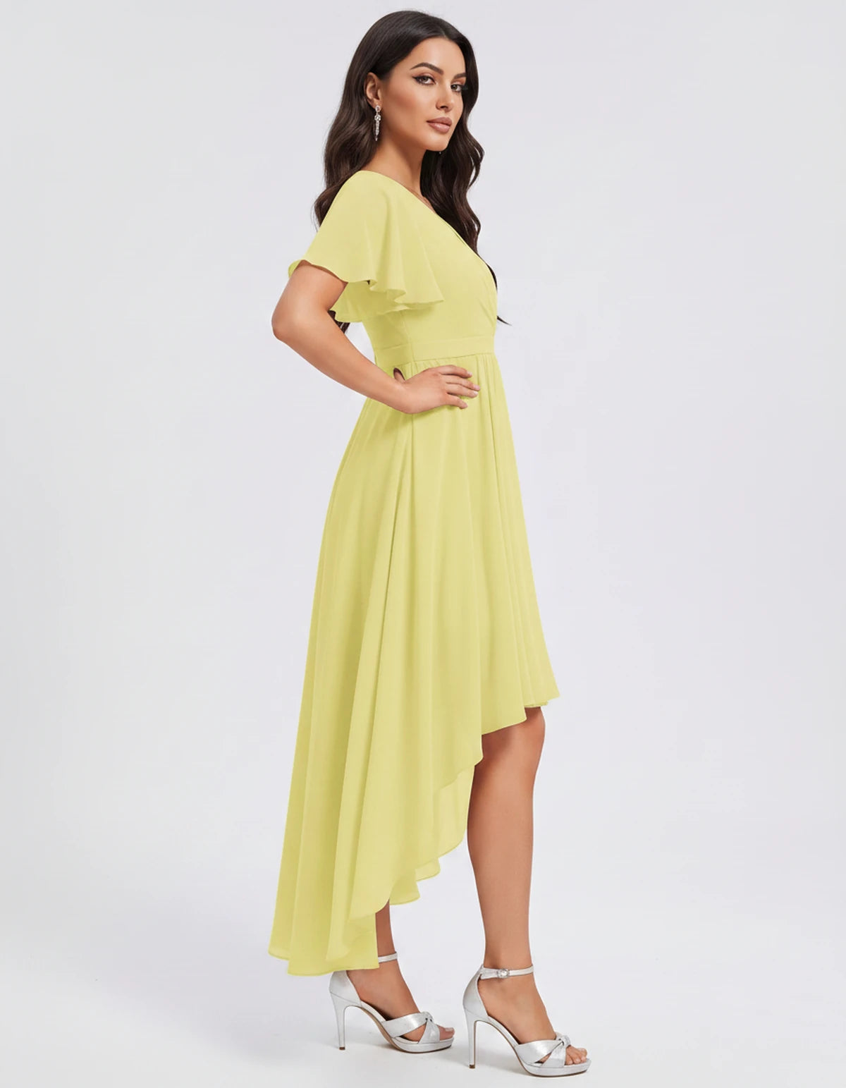 Saskia Midi Dresses — Yellow | SKU: RB-1088d7-yellow-2,RB-1088d7-yellow-4,RB-1088d7-yellow-6,RB-1088d7-yellow-8,RB-1088d7-yellow-10,RB-1088d7-yellow-12,RB-1088d7-yellow-14,RB-1088d7-yellow-16,RB-1088d7-yellow-16W,RB-1088d7-yellow-18W