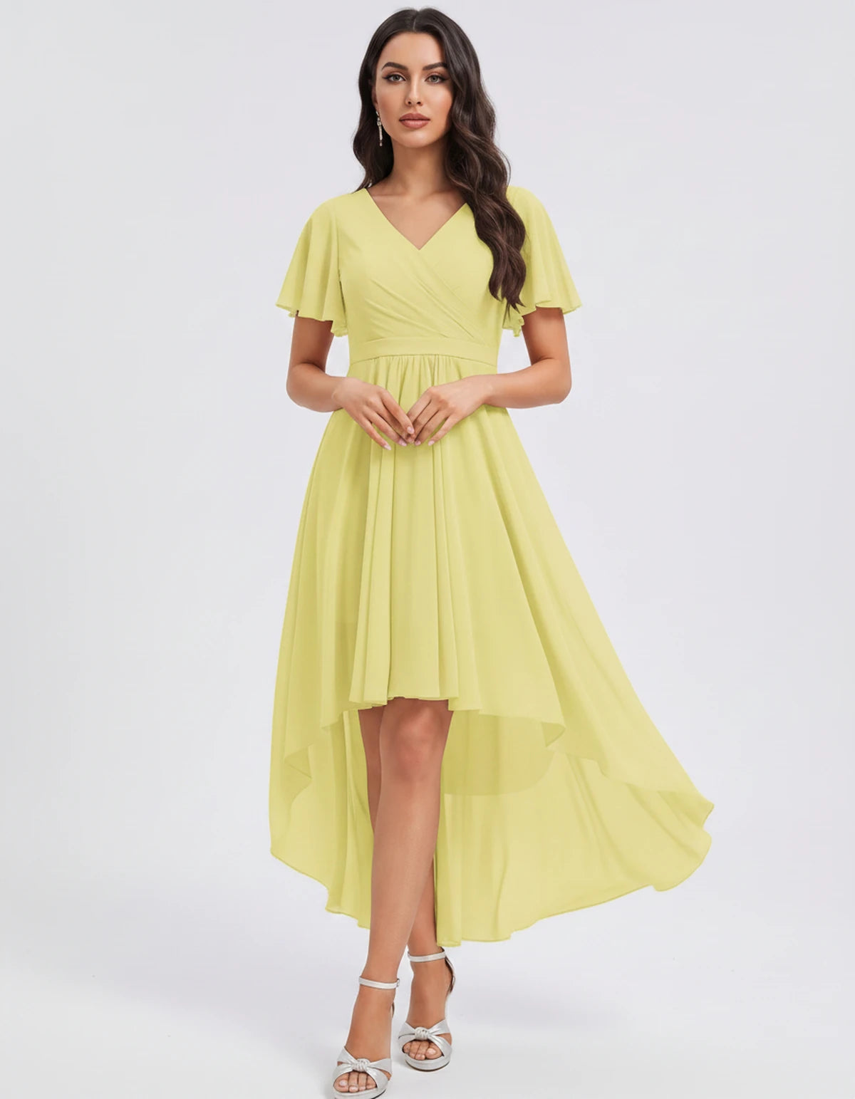 Saskia Midi Dresses — Yellow | SKU: RB-1088d7-yellow-2,RB-1088d7-yellow-4,RB-1088d7-yellow-6,RB-1088d7-yellow-8,RB-1088d7-yellow-10,RB-1088d7-yellow-12,RB-1088d7-yellow-14,RB-1088d7-yellow-16,RB-1088d7-yellow-16W,RB-1088d7-yellow-18W