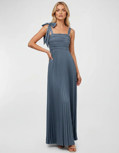 Satin-Feel Sleeveless Square Neck Empire Waist Pleated Maxi Dress for Party, Cocktail, Evening, Wedding Guest & Summer Events | SKU: VMD-583741920684157-DUSTYBLUE-L,VMD-583741920684157-DUSTYBLUE-M,VMD-583741920684157-DUSTYBLUE-S,VMD-583741920684157-DUSTYBLUE-XL,VMD-583741920684157-DUSTYBLUE-XS