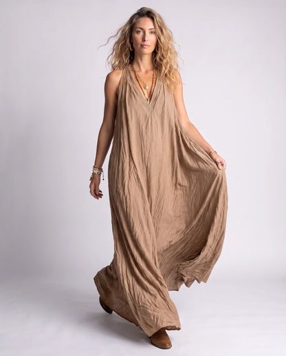 Savannah Maxi Dresses — Khaki | SKU: RB-9a06ec-khaki-XS,RB-9a06ec-khaki-S,RB-9a06ec-khaki-M,RB-9a06ec-khaki-L,RB-9a06ec-khaki-XL,RB-9a06ec-khaki-2XL