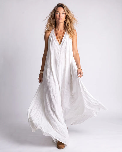Savannah Maxi Dresses — White | SKU: RB-9a06ec-white-XS,RB-9a06ec-white-S,RB-9a06ec-white-M,RB-9a06ec-white-L,RB-9a06ec-white-XL,RB-9a06ec-white-2XL