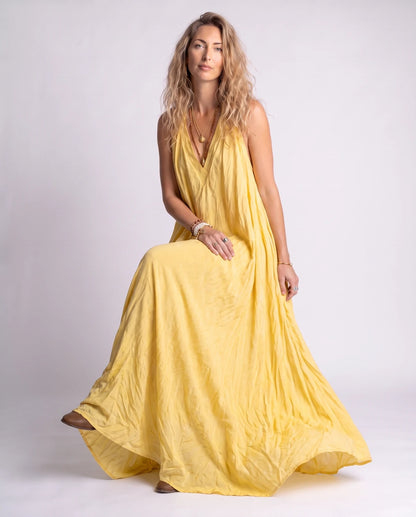 Savannah Maxi Dresses — Yellow | SKU: RB-9a06ec-yellow-XS,RB-9a06ec-yellow-S,RB-9a06ec-yellow-M,RB-9a06ec-yellow-L,RB-9a06ec-yellow-XL,RB-9a06ec-yellow-2XL