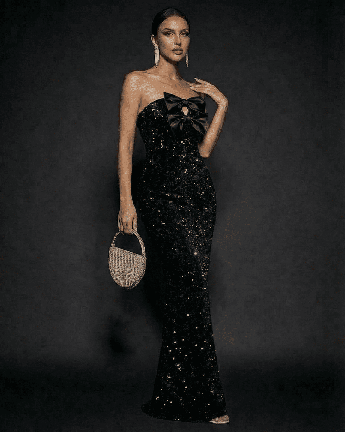 Black Velvet Bodycon Strapless Maxi Dress | Formal Events, front view | Ramblion | SKU: NMD-72841-black-L-5887-5117,NMD-72841-black-M-9107-2494,NMD-72841-black-S-8198-5826,NMD-72841-black-XL-2035-8766,NMD-72841-black-XS-1633-9822