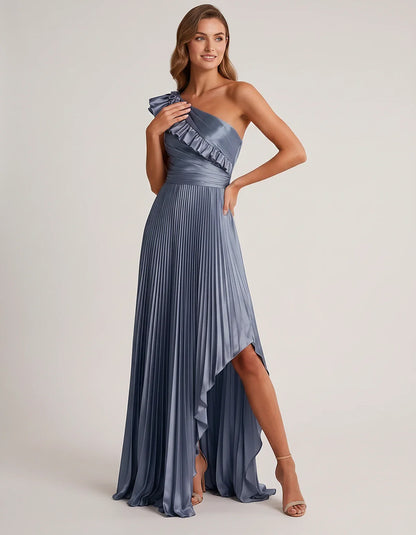 Satin Sleeveless One Shoulder A-Line Maxi Dress for Party, Cocktail, Evening, Wedding Guest, Bridesmaid & Summer Formal Event | SKU: SM-482951736104825-DUSTYBLUE-L,SM-482951736104825-DUSTYBLUE-M,SM-482951736104825-DUSTYBLUE-S,SM-482951736104825-DUSTYBLUE-XL,SM-482951736104825-DUSTYBLUE-XS